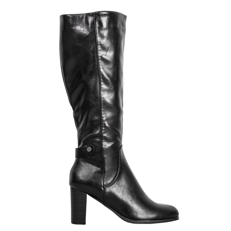 Botas Con Cuero Ecológico VINCEZA negro