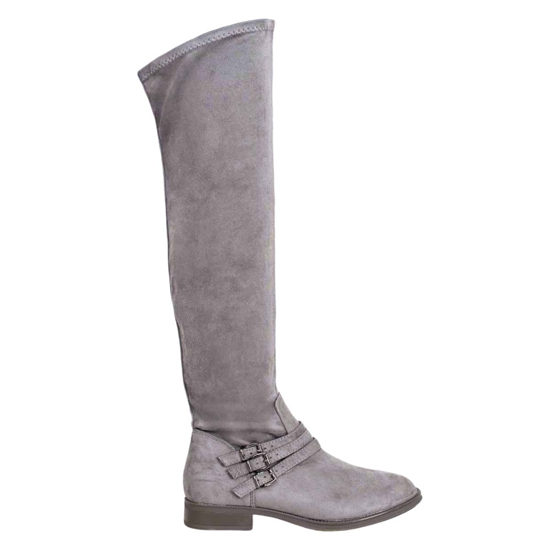 Kylie Botas de tacón plano gris Kylie Botas de tacón plano gris