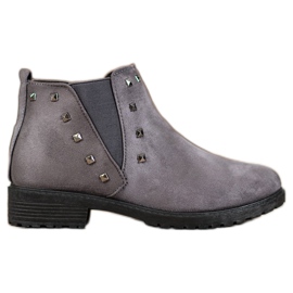 SHELOVET Botas con tachuelas gris