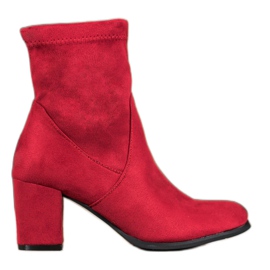SHELOVET Botas sin cordones rojas rojo