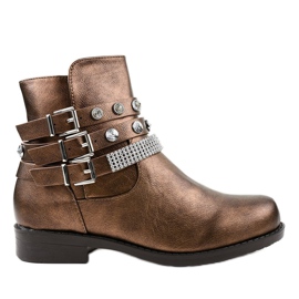 Botas marrones, ricamente decoradas LL179 marrón