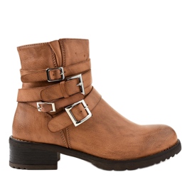 Botas de mujer marrones con hebillas 548-PA marrón