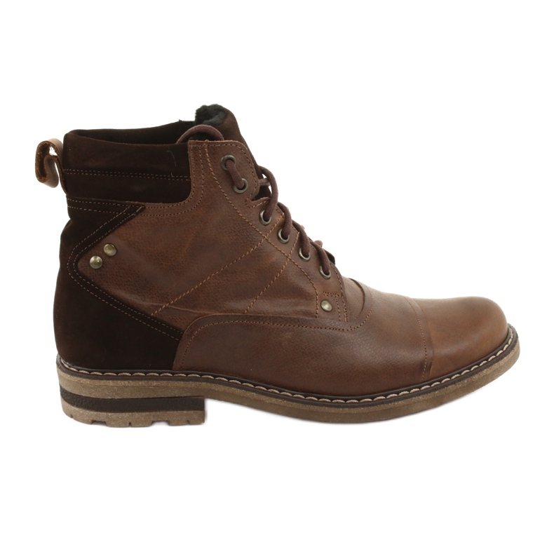 Botines cálidos atados Moskała BR-4 marrón