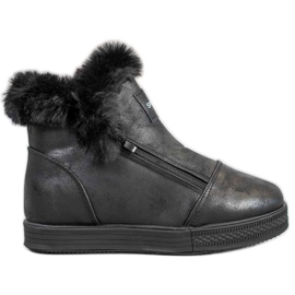 SHELOVET Botas deportivas con pelo negro