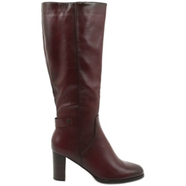 Botas Con Cuero Ecológico VINCEZA rojo