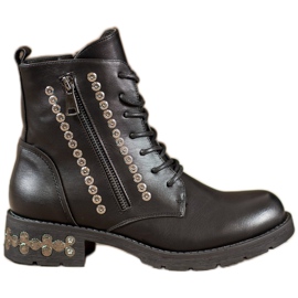 Janessa Botas de cordones con jets negro