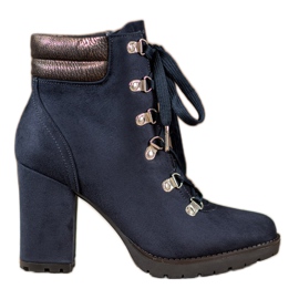 Sweet Shoes Botines con cordones en un poste azul