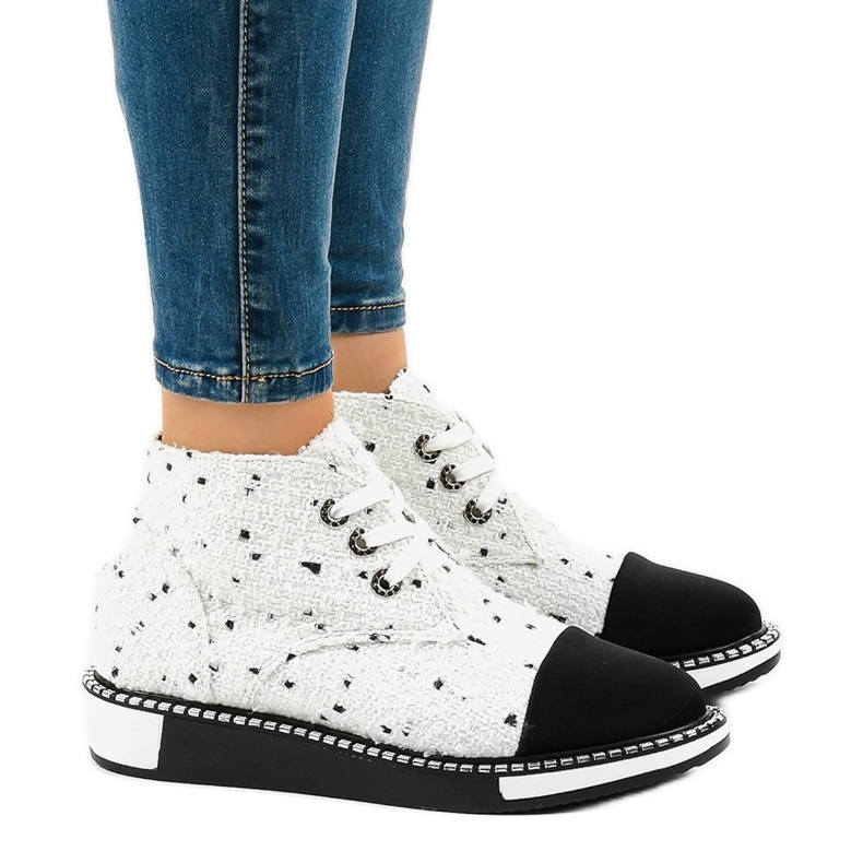 Botas blancas con cordones TS1811 blanco Botas blancas con cordones TS1811 blanco