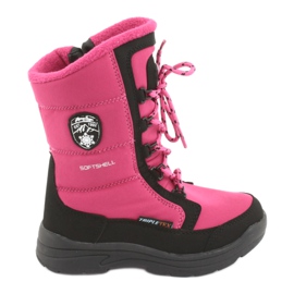Botas de nieve con membrana American club SN13 rosa / negra negro