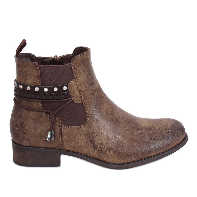 Botines Chelsea marrones para mujer 846 Caqui marrón
