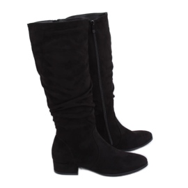Botas de mujer de ante negro negro 3005 Negro