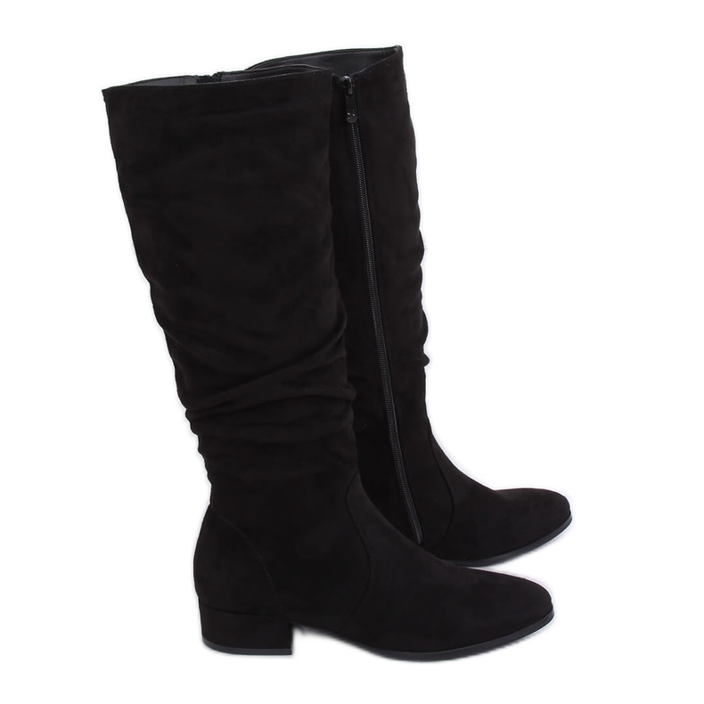 Botas de mujer de ante negro negro 3005 Negro