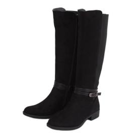 Black SP10 Botas de montar negras con parte superior flexible negro
