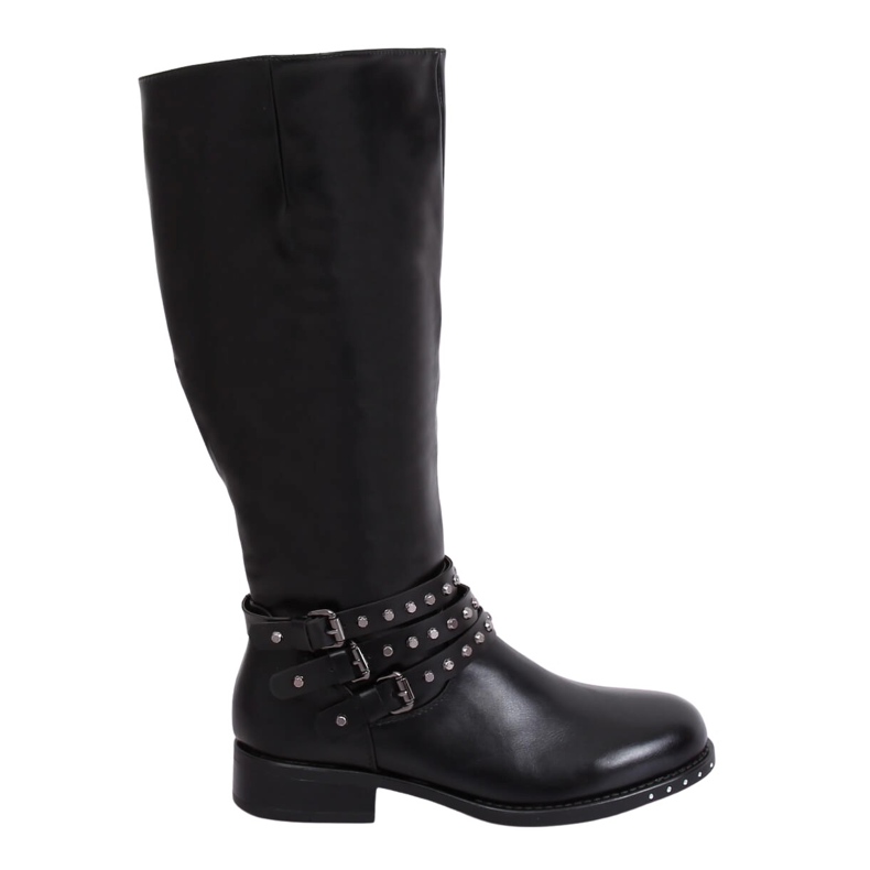 Botas de montar negras con tachuelas Y208 Negro