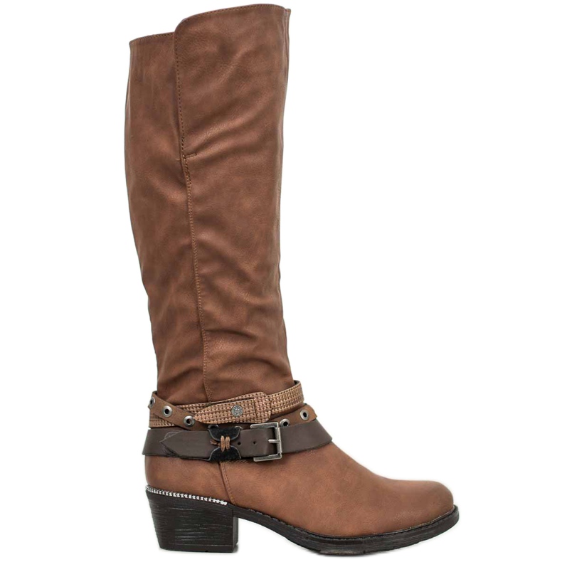 SHELOVET Botas marrones con adornos marrón