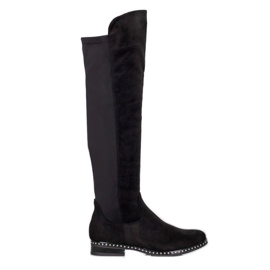 Forever Folie Botas mosqueteras con licra negro Forever Folie Botas mosqueteras con licra negro