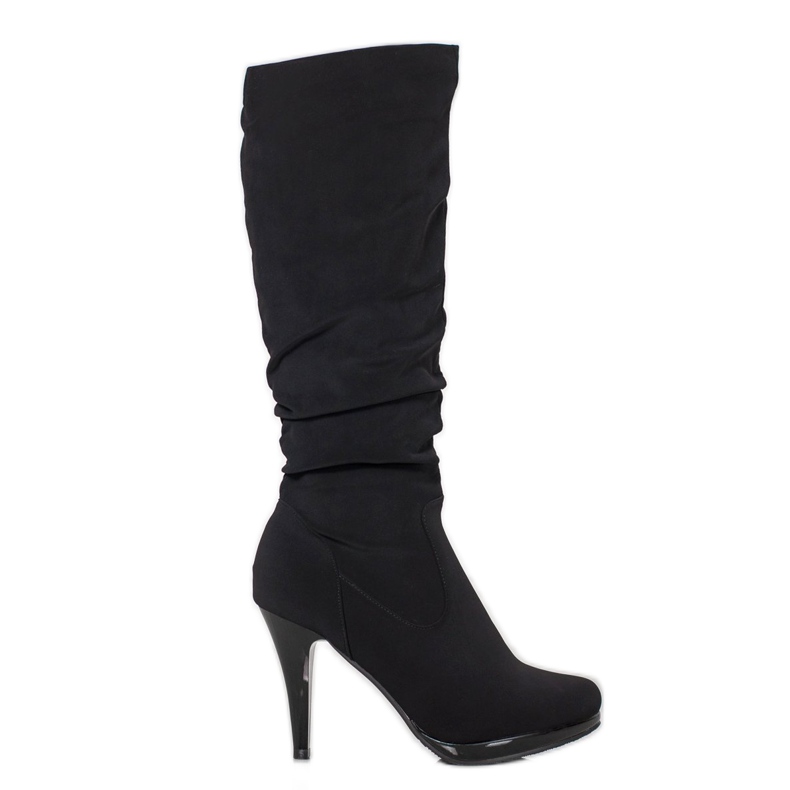 SHELOVET Botas elegantes de tacón alto negro