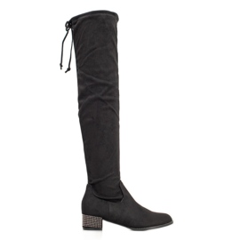 Seastar Botas mosqueteras con cristales negro