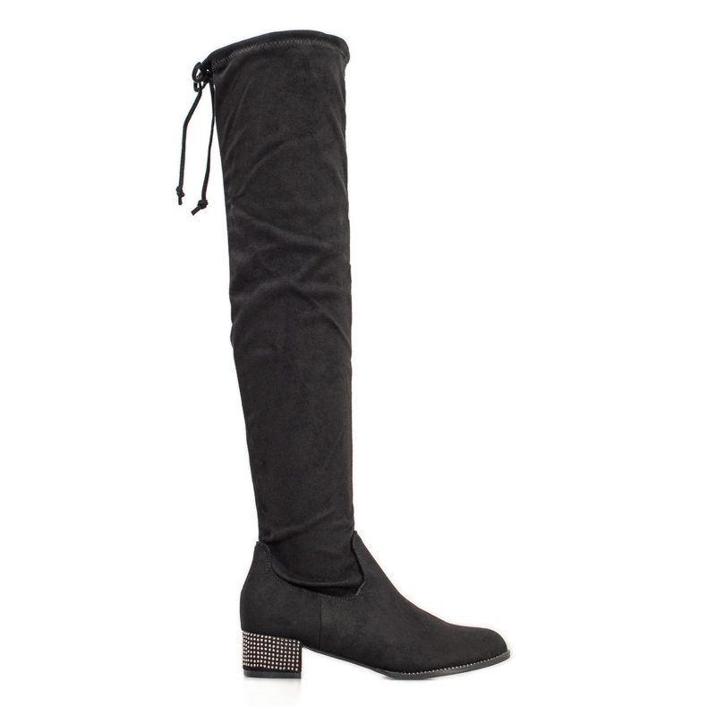 Seastar Botas mosqueteras con cristales negro