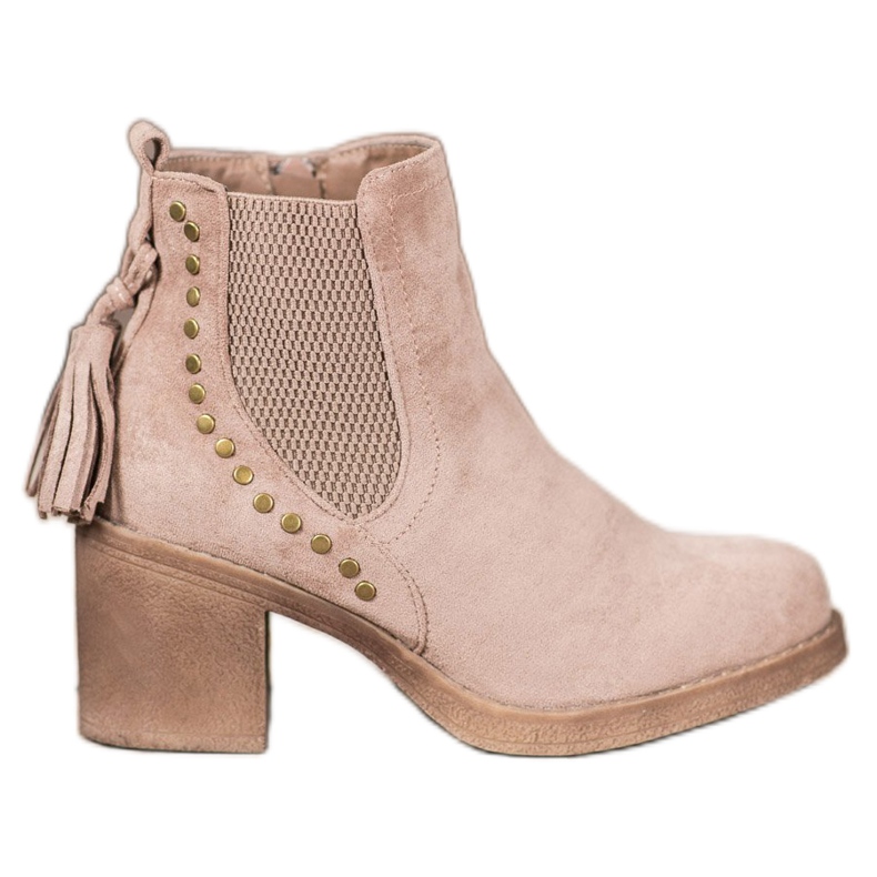 Small Swan Botines chelsea con flecos marrón