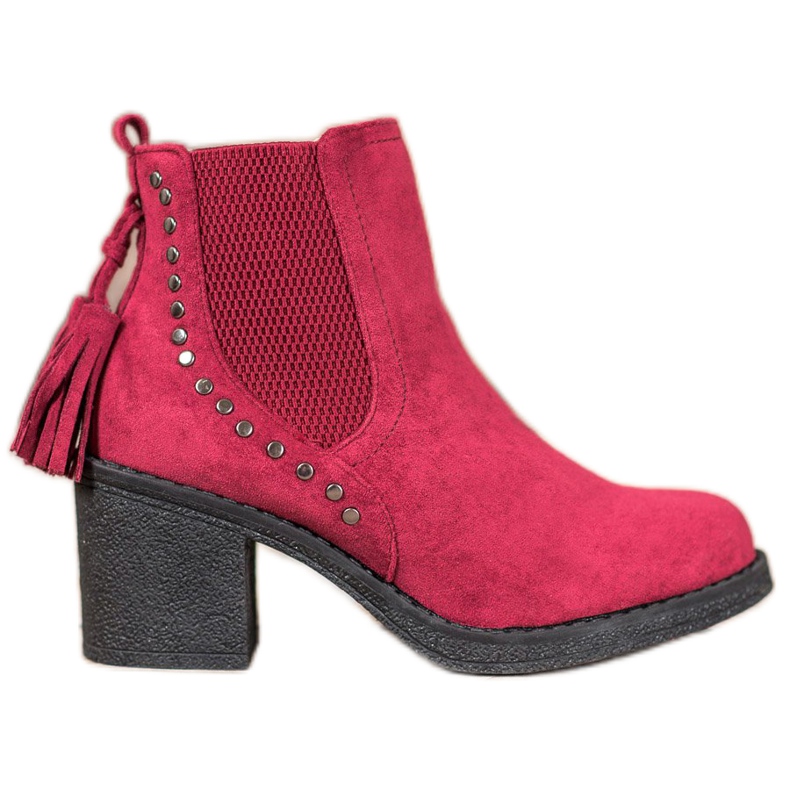 Small Swan Botines chelsea con flecos rojo