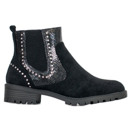 Small Swan Botines chelsea con estampado de serpiente negro Small Swan Botines chelsea con estampado de serpiente negro