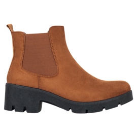 SHELOVET Botines chelsea en la plataforma marrón SHELOVET Botines chelsea en la plataforma marrón