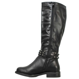 SHELOVET Botas Negras Con Circonita Cúbica negro