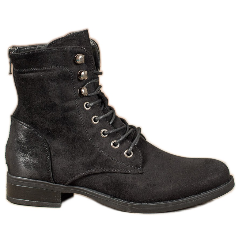 Goodin Tramperos de gamuza elegantes negro