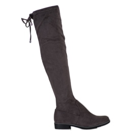J. Star Botas altas de ante con ribete gris