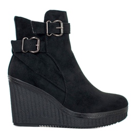 Filippo Botas de cuña de ante negro