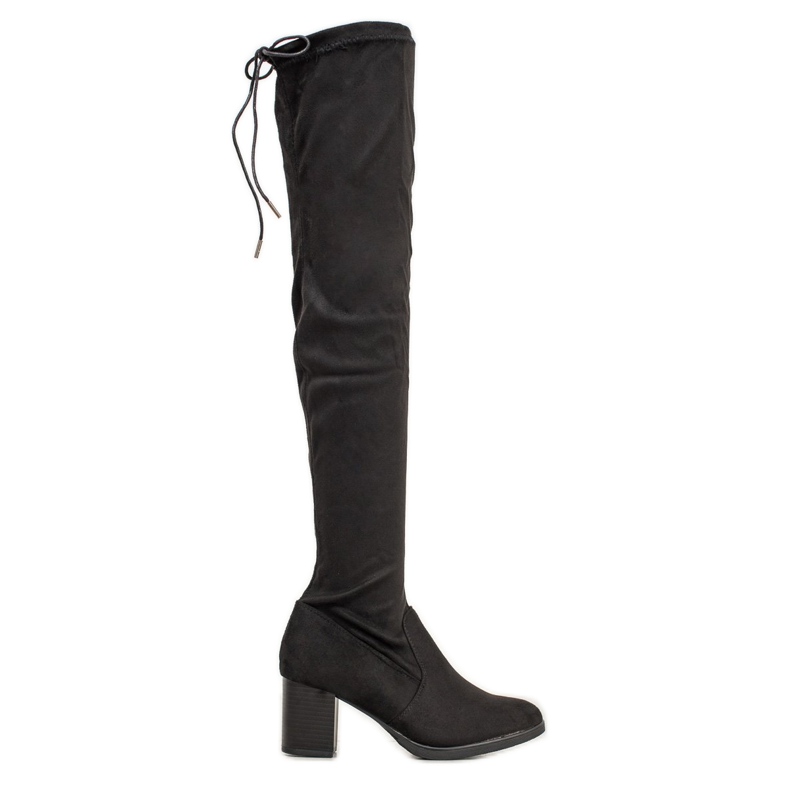SHELOVET Botas sobre la rodilla de ante negro