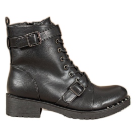 Cm Paris Botas con cordones y hebilla negro