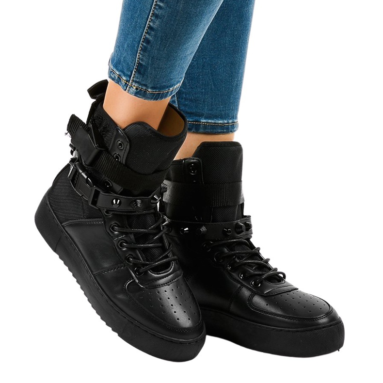 Deportivas planas negras Y-025H negro