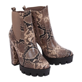 Botas en la plataforma de serpiente DA31P Khaki Snake caqui