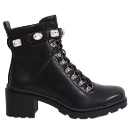 Botas negras con cordones y tacones DA25 Black negro