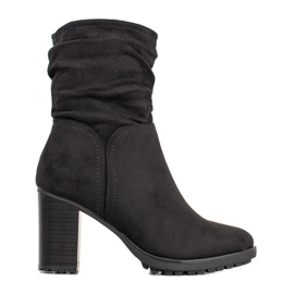 Super Me Botines de ante con cremallera negro