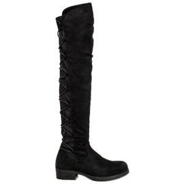 Forever Folie Botas altas de ante con ribete negro Forever Folie Botas altas de ante con ribete negro