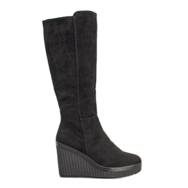 Filippo Botas de cuña negras negro