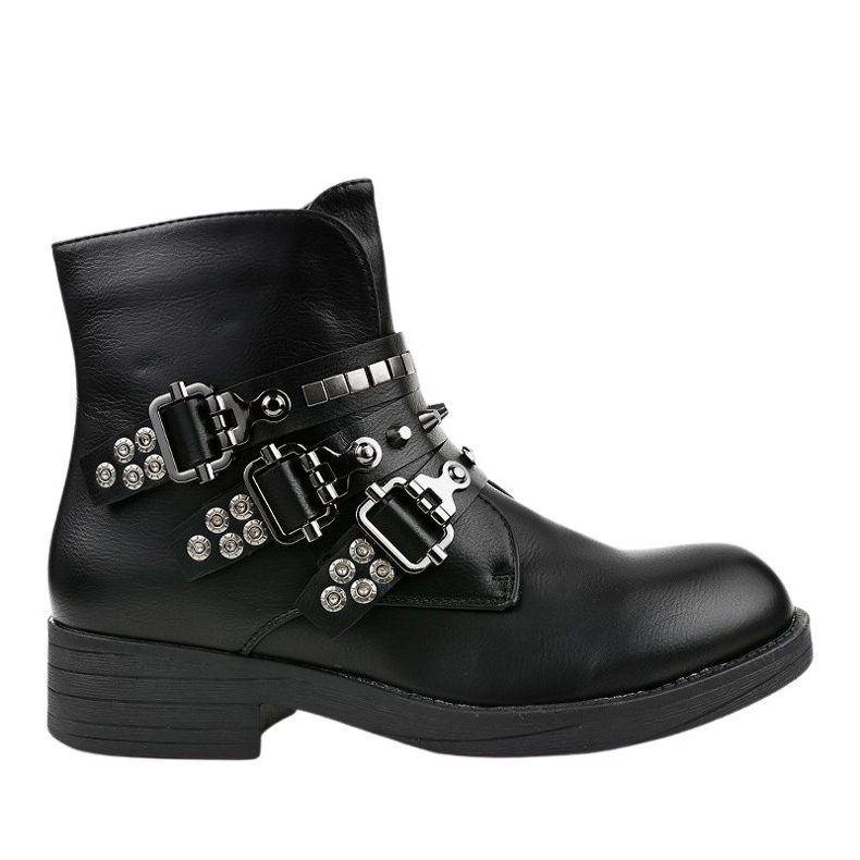 Botas planas negras con hebillas Y225 negro