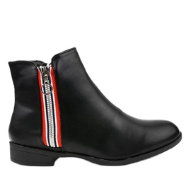Botines planos mujer ante negro 88-269