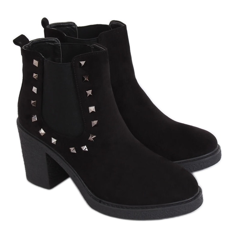 Botas negras con tacones anchos H8-85 Negra negro