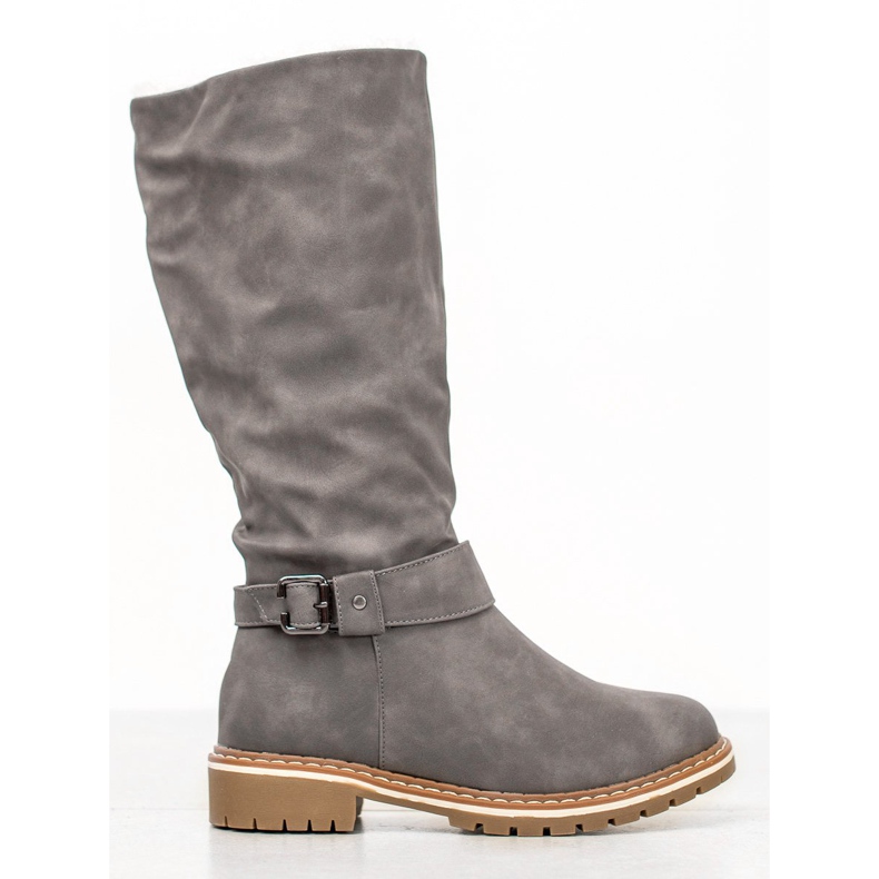 Super Me Botas con piel de oveja gris