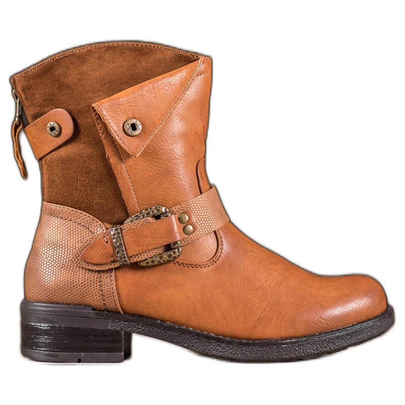 Super Me Botas con hebilla decorativa marrón