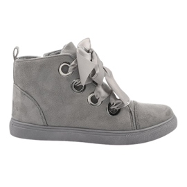 Botas de ante y lazos TL0147 Gris