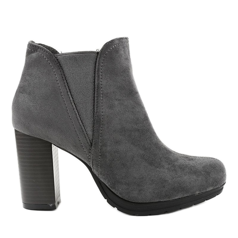 Botas de gamuza gris en el poste de la bota Chelsea H9261
