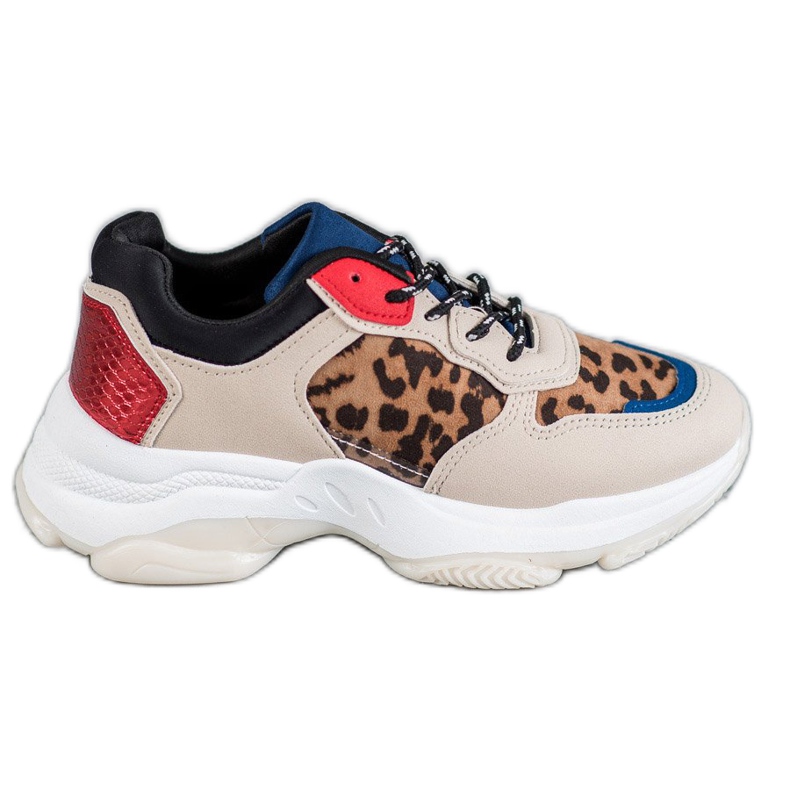 SHELOVET Zapatillas de moda con estampado de leopardo marrón multicolor