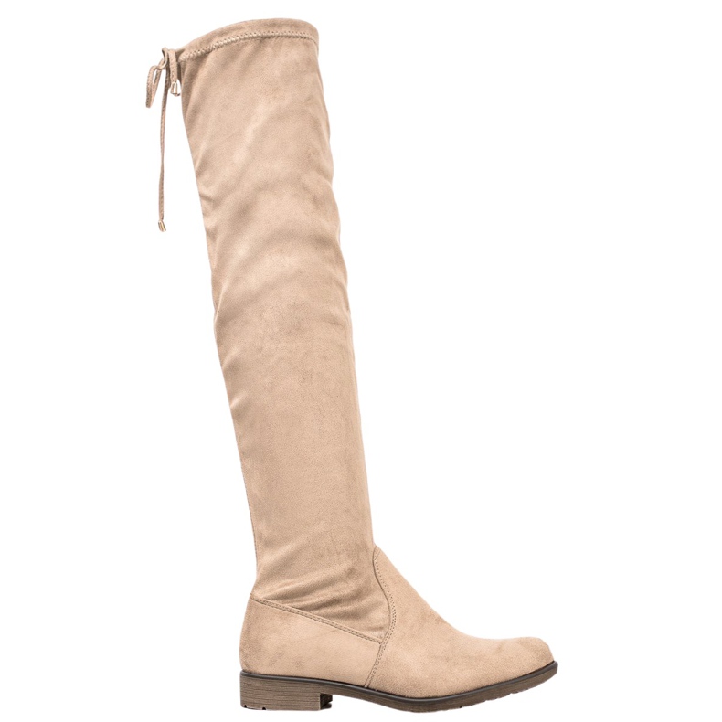 J. Star Botas altas de ante con ribete beige