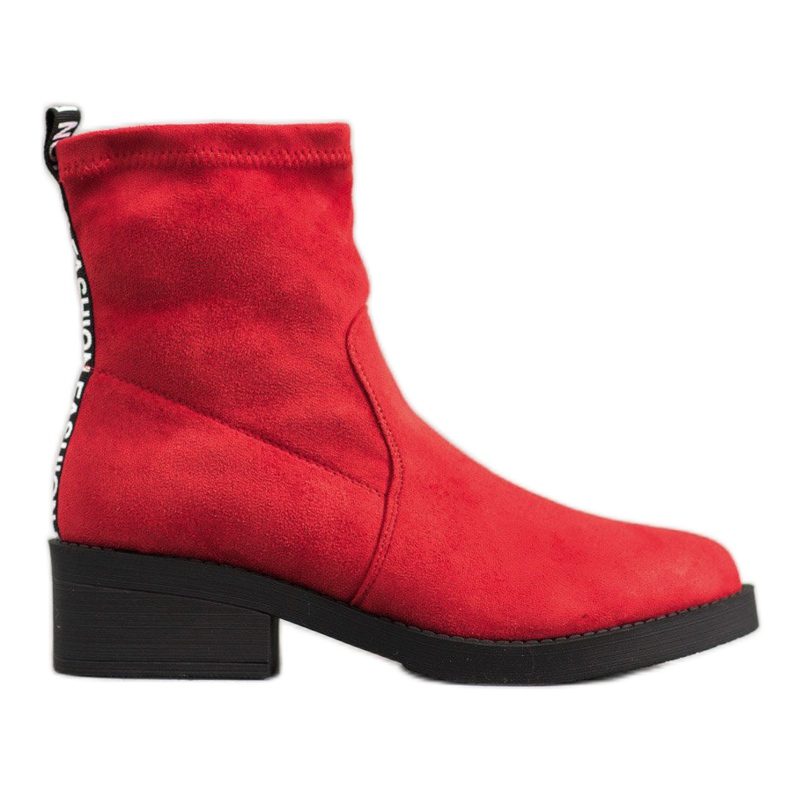 SHELOVET Botas sin cordones de moda rojo