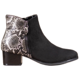 Kylie Botas negras con estampado de serpiente negro